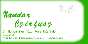 nandor czirfusz business card